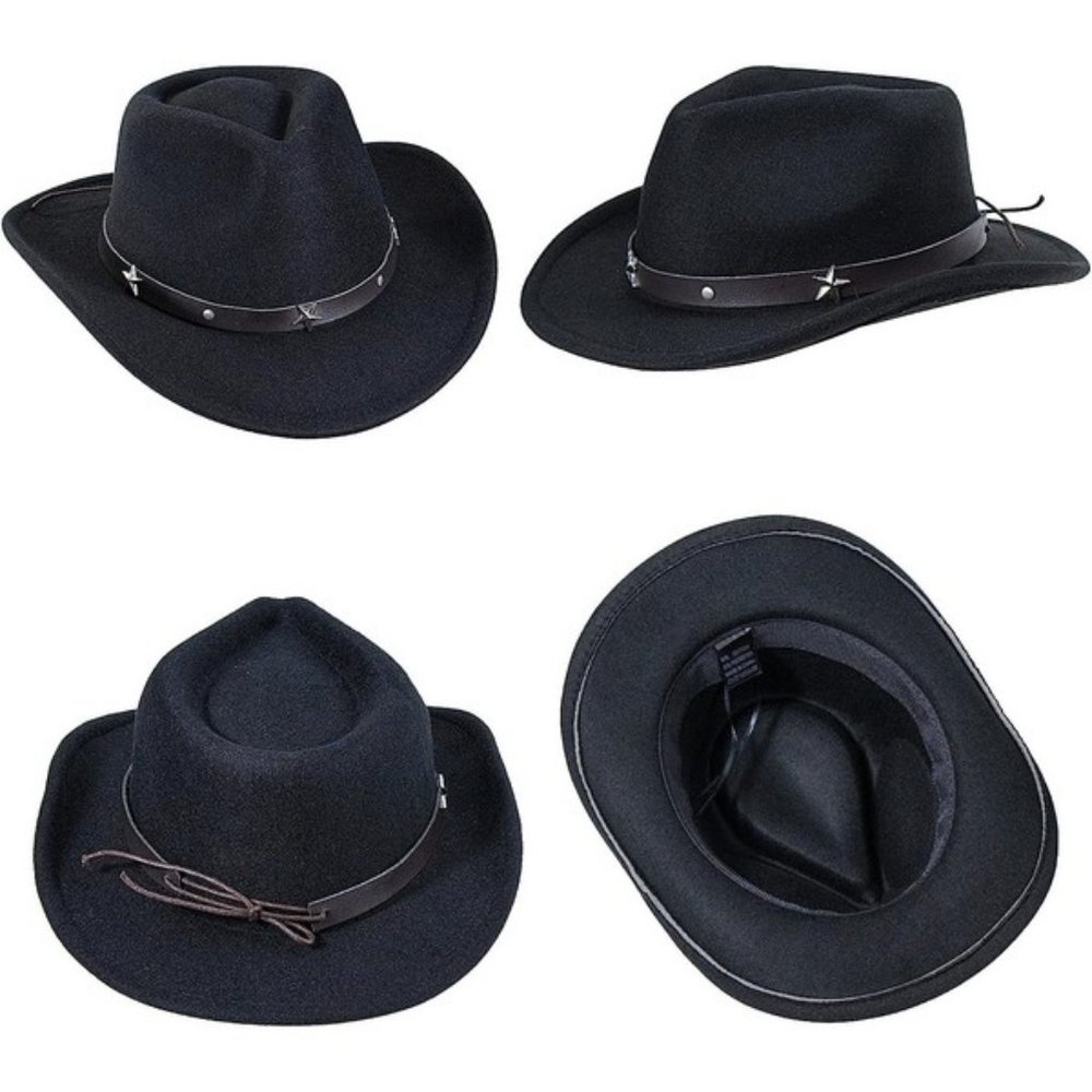 NEW Western Cowboy Hat for Men Women - Black